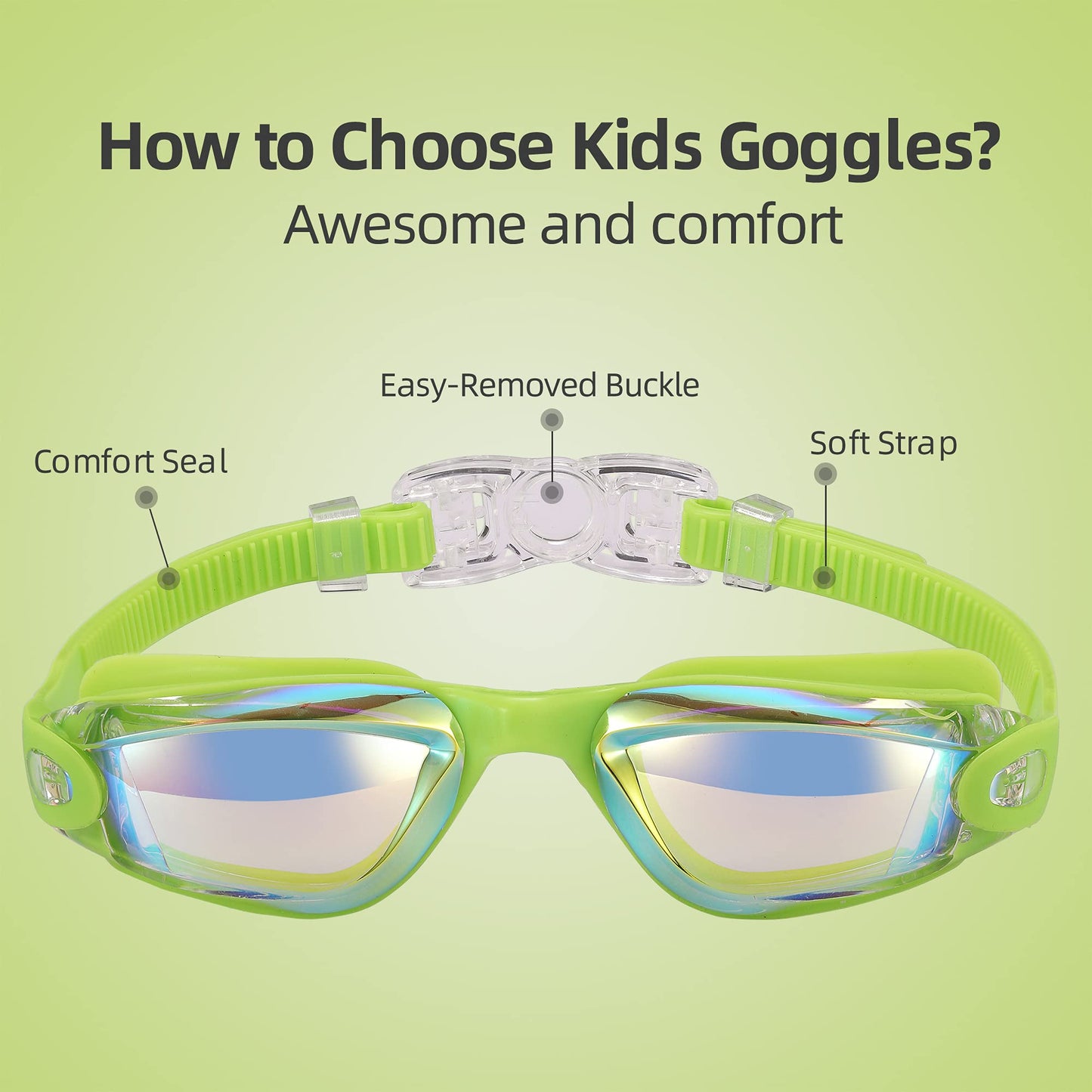 Aegend Kids Swim Goggles, Pack of 2 Swimming Goggles for Children Boys & Girls Age 3-14