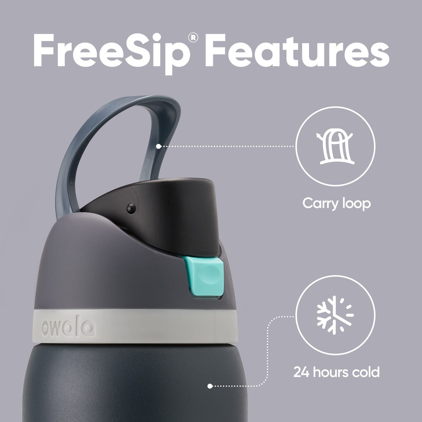 Owala Silicone Water Bottle Boot, Anti-Slip Protective Sleeve & FreeSip Insulated Stainless Steel Water Bottle & 2-in-1 Water Bottle Brush Cleaner and Water Bottle Straw Cleaner Brush
