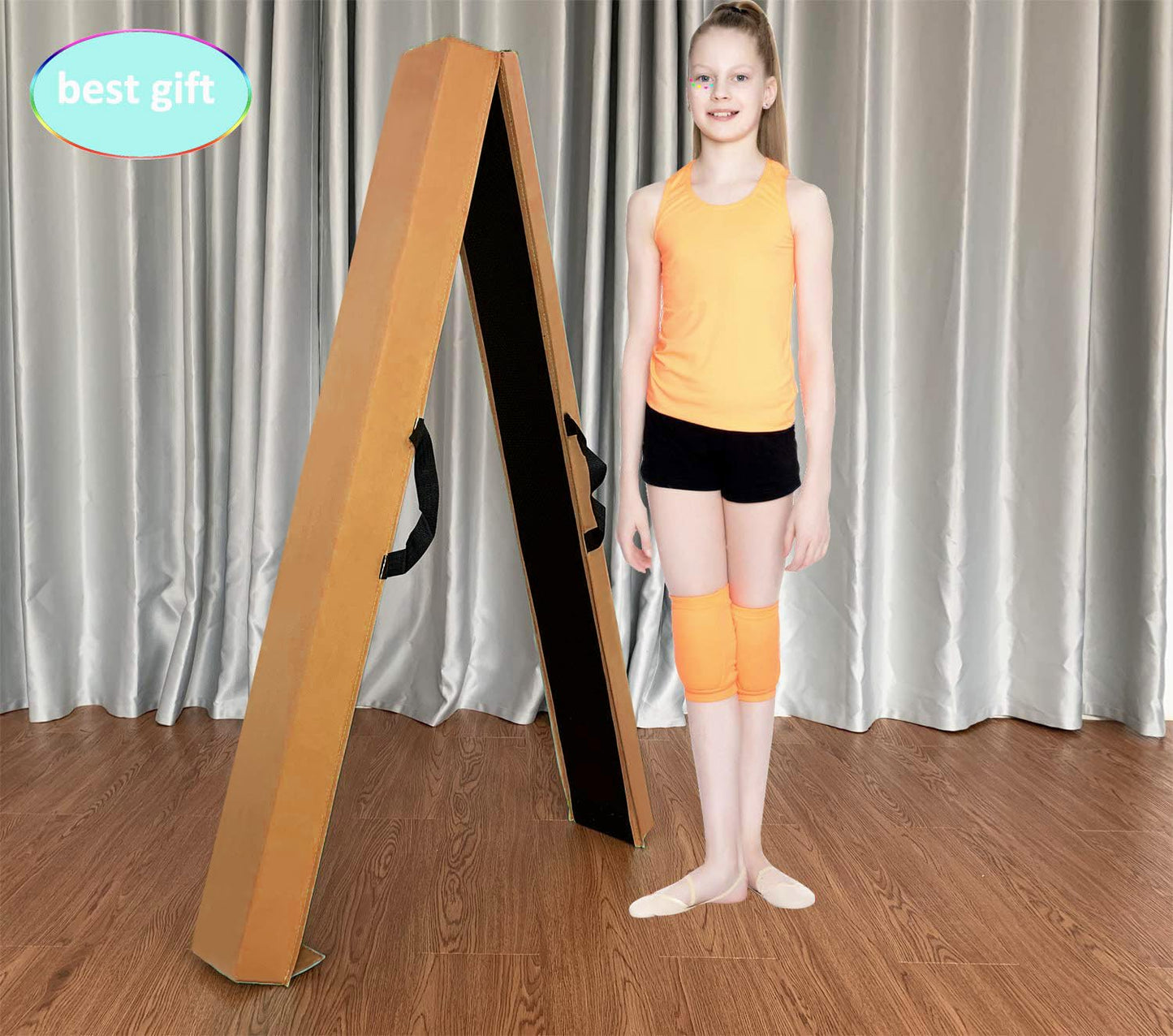 Marfula 6 FT / 8 FT / 9 FT Folding Gymnastics Beam Foam Balance Floor Beam - Extra Firm - Suede Cover - Anti Slip Bottom with Carry Bag For Kids/Adults Home Use