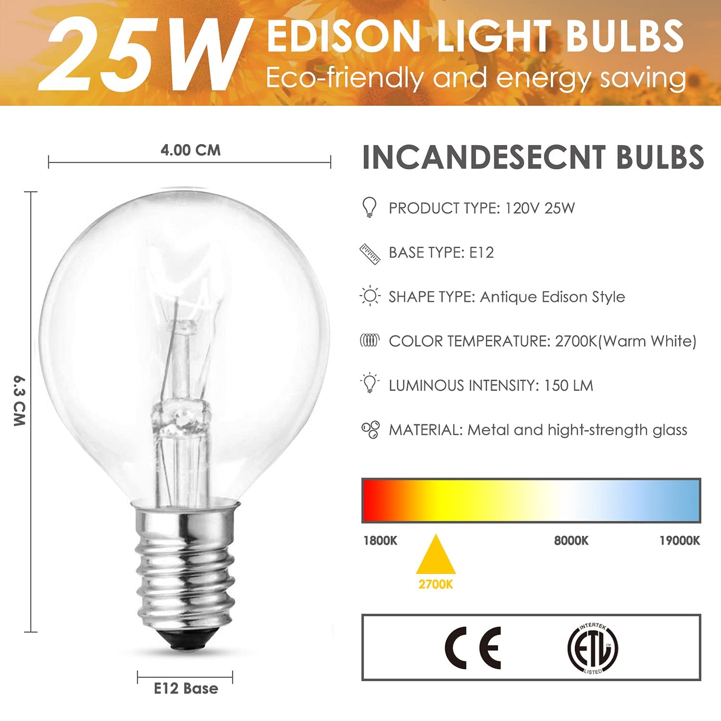 SALKING Ceramic Wax Melt Warmer, Electric Wax Warmer for Scented Wax, Candle Warmer Oil Burner with Edison Bulbs, Sunflower Fragrance Warmer Wax Cubes for Home, Bedroom, Birthday Gifts for Women