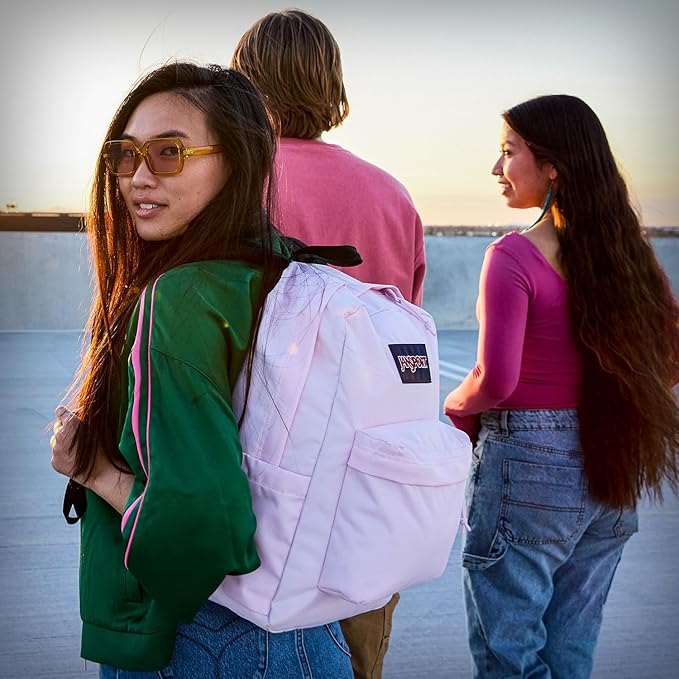 JanSport SuperBreak One Backpack - Durable, Lightweight Bookbag with 1 Main Compartment, Front Utility Pocket with Built-in Organizer - Premium Backpack, Bad Bows