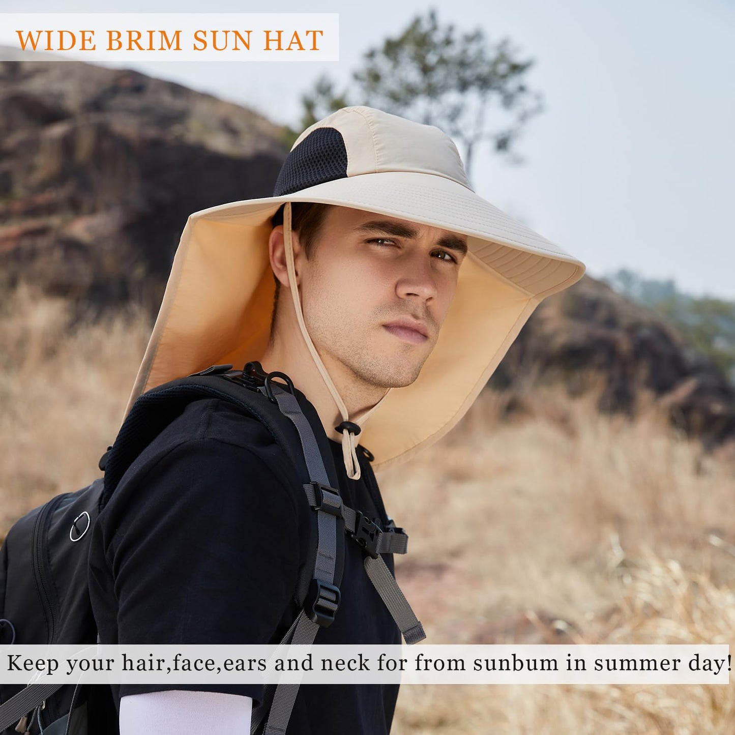 Sun Hat for Men Women with Neck Flap,UPF 50+ UV Protective Hiking Fishing Hats,Wide Brim Sun Hat for Women&Men …