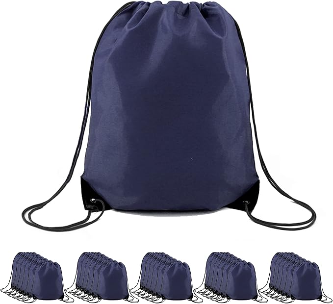 BeeGreen Drawstring Backpack Bags 20,30,50 Packs Reflective String Bags for Gym Sport Trip Cinch Sack DIY for Women Men