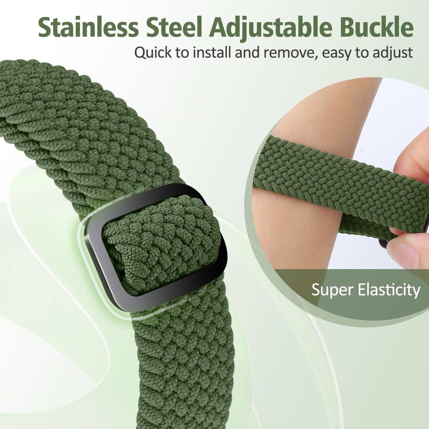 VNDAPT Elastic Braided Bands Compatible with Fitbit Charge 5/Fitbit Charge 6 for Women Men, Breathable Adjustable Stretchy Nylon Loop Sport Replacement Wristbands for Fitbit Charge 6 Charge 5 Straps