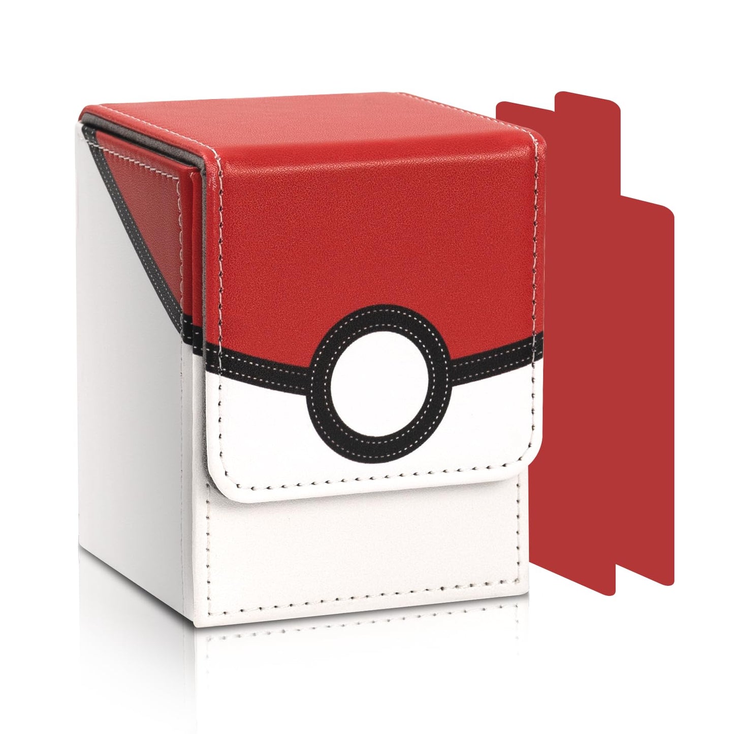 Collectible Trading Card Cases, Card Deck Box Storage Box Case Magnetic Deck Box Card Holder ,Can hold around 100 cards(Pink-white)