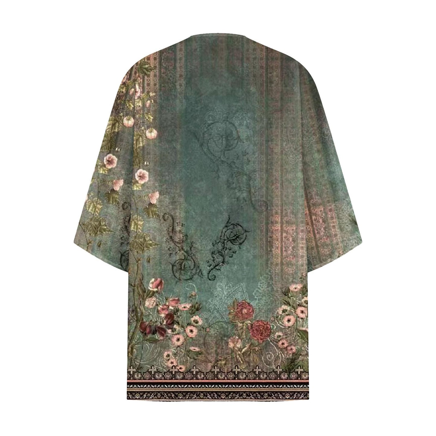 Plus Size Kimonos,Women's Floral Print Puff Sleeve Kimono Cardigan Loose Cover up Casual Blouse Tops Special Deals Today only on Prime