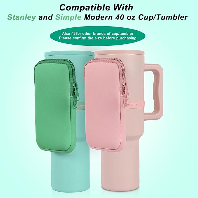 MLKSI Water Bottle Zipper Pouch for Stanley Cup Accessories, Cute Storage Bags for Stanley Tumbler with Handle, Gym Accessories for Simple Modern 40 oz Tumbler with Handle Stanley Water Bottle