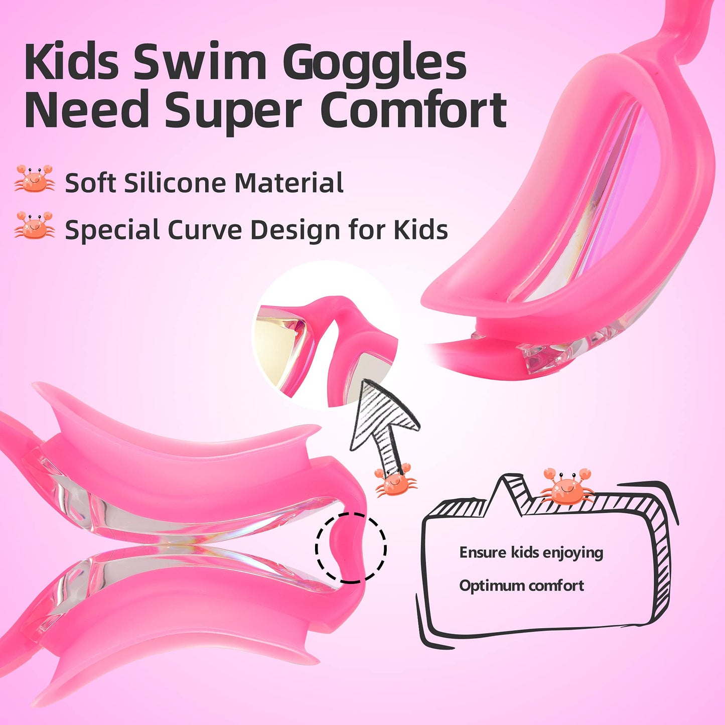 Aegend Kids Swim Goggles, Pack of 2 Swimming Goggles for Children Boys & Girls Age 3-14