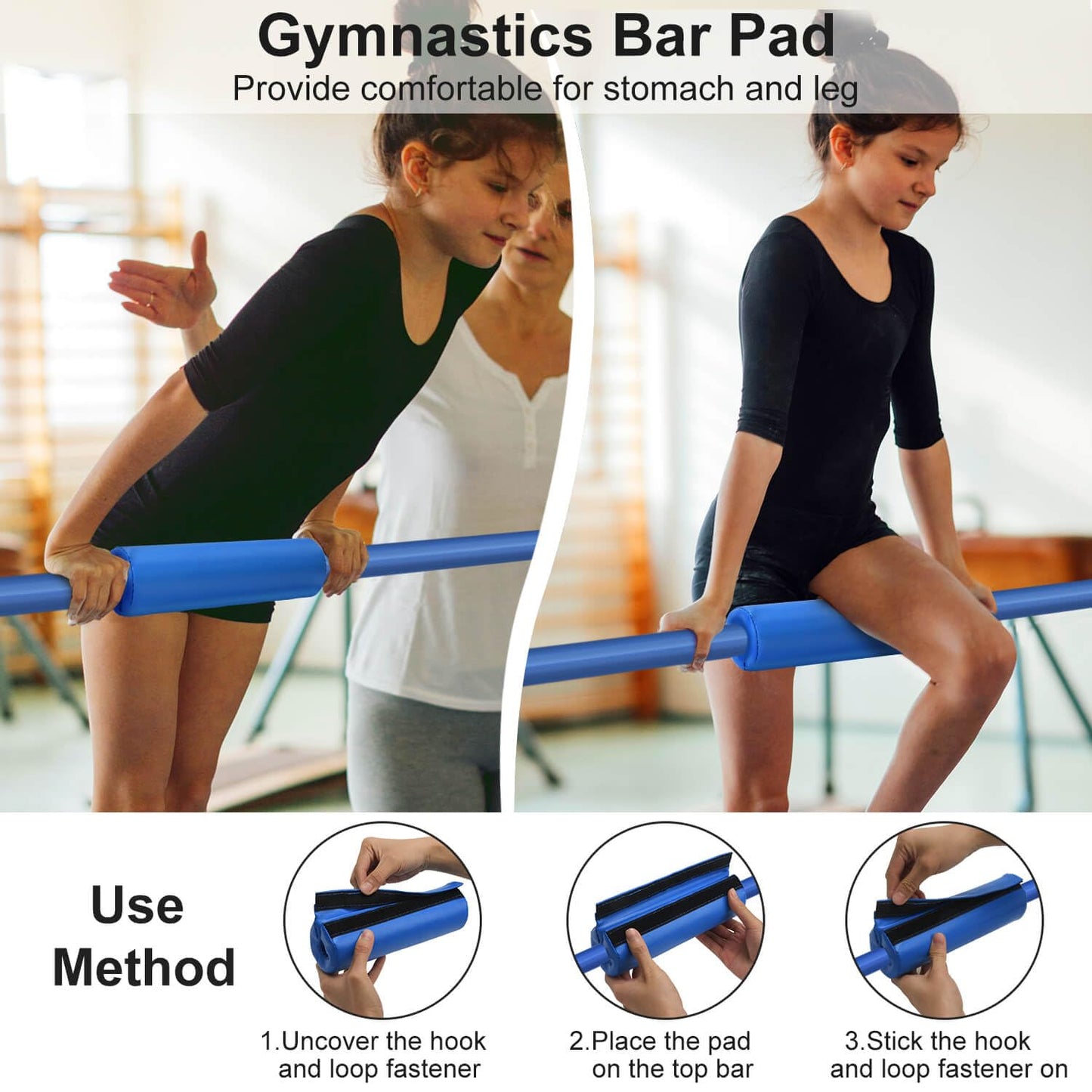Tepemccu Expandable Gymnastics Bars,Adjustable Height Gymnastic Horizontal Bars,Junior Training Bar Children Folding Training Monkey Bars for Kids…