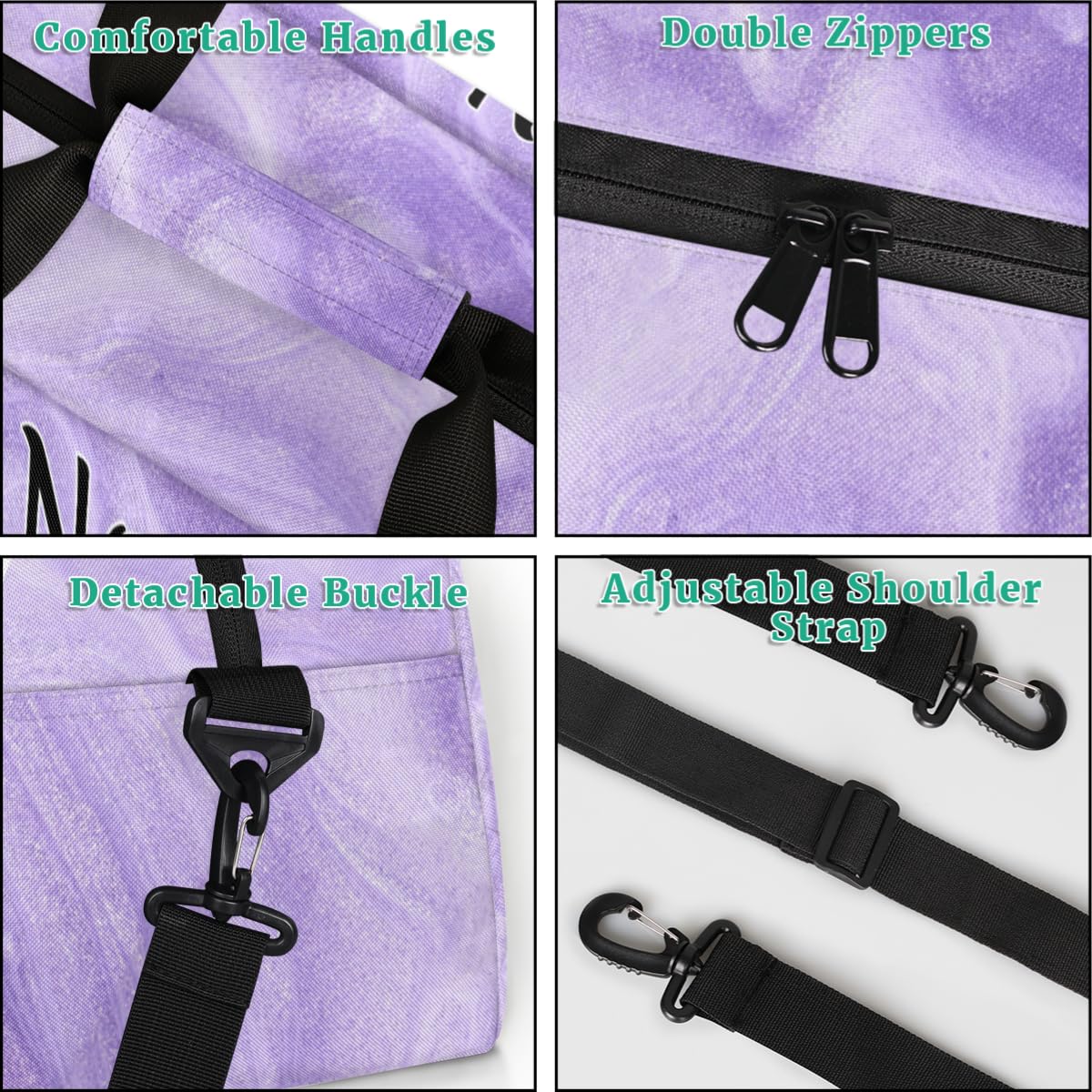 Voloreju Personalized Dance Gym Bag Cheer Bags for Girls Customize Travel Duffle Bag Foldable Sports Bag Kids Ballet Bag