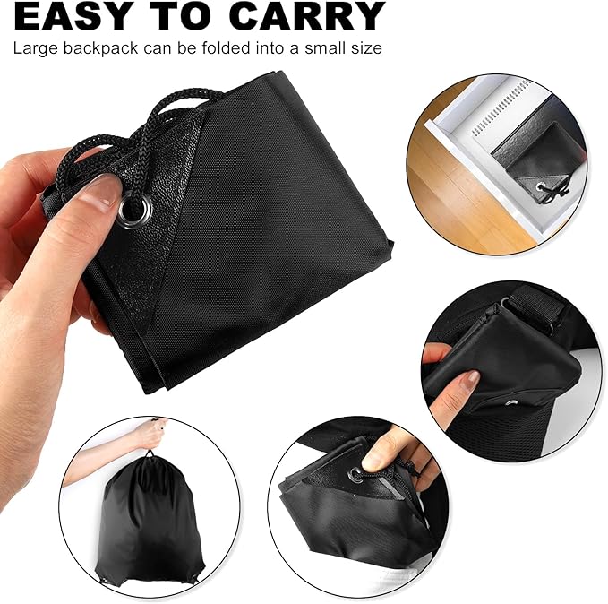 GoodtoU Nylon Backpacks - Drawstring Bags Bulk - Gym, Sport, Travel (Black, 20Pcs)
