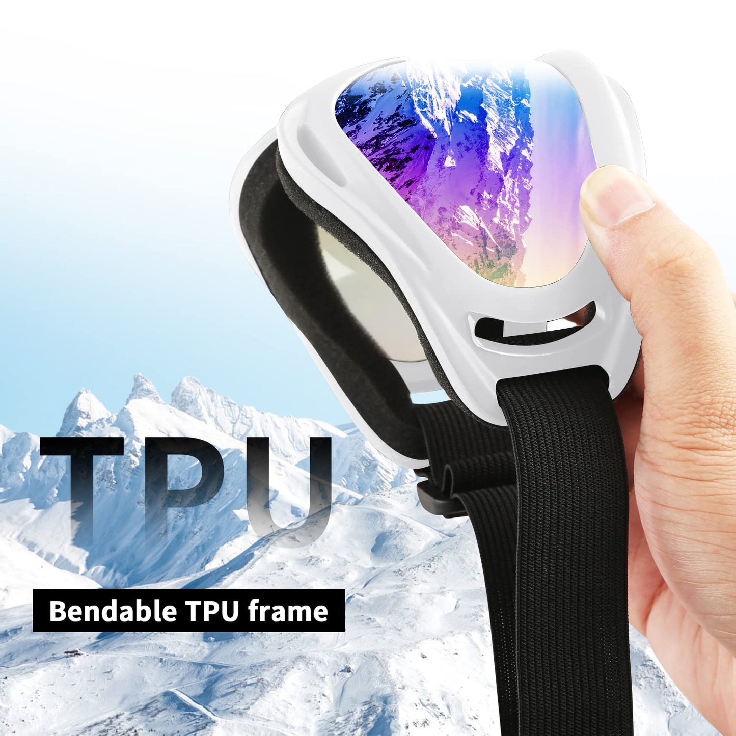 COOLOO Ski Goggles, 2 Pack Snow Goggles Snowboard Goggles for Men Women Kids - UV Protection Foam Anti-Scratch Dustproof