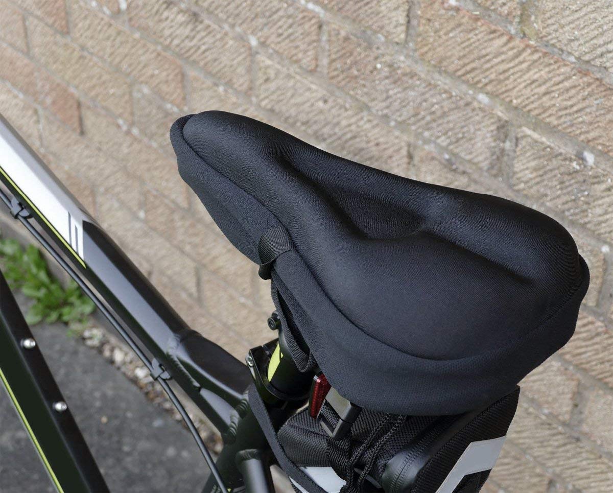 Zacro Bike Seat Cushion - Gel Padded Bike Seat Cover for Men Women Comfort, Extra Soft Exercise Bicycle Seat Compatible with Peloton, Outdoor & Indoor