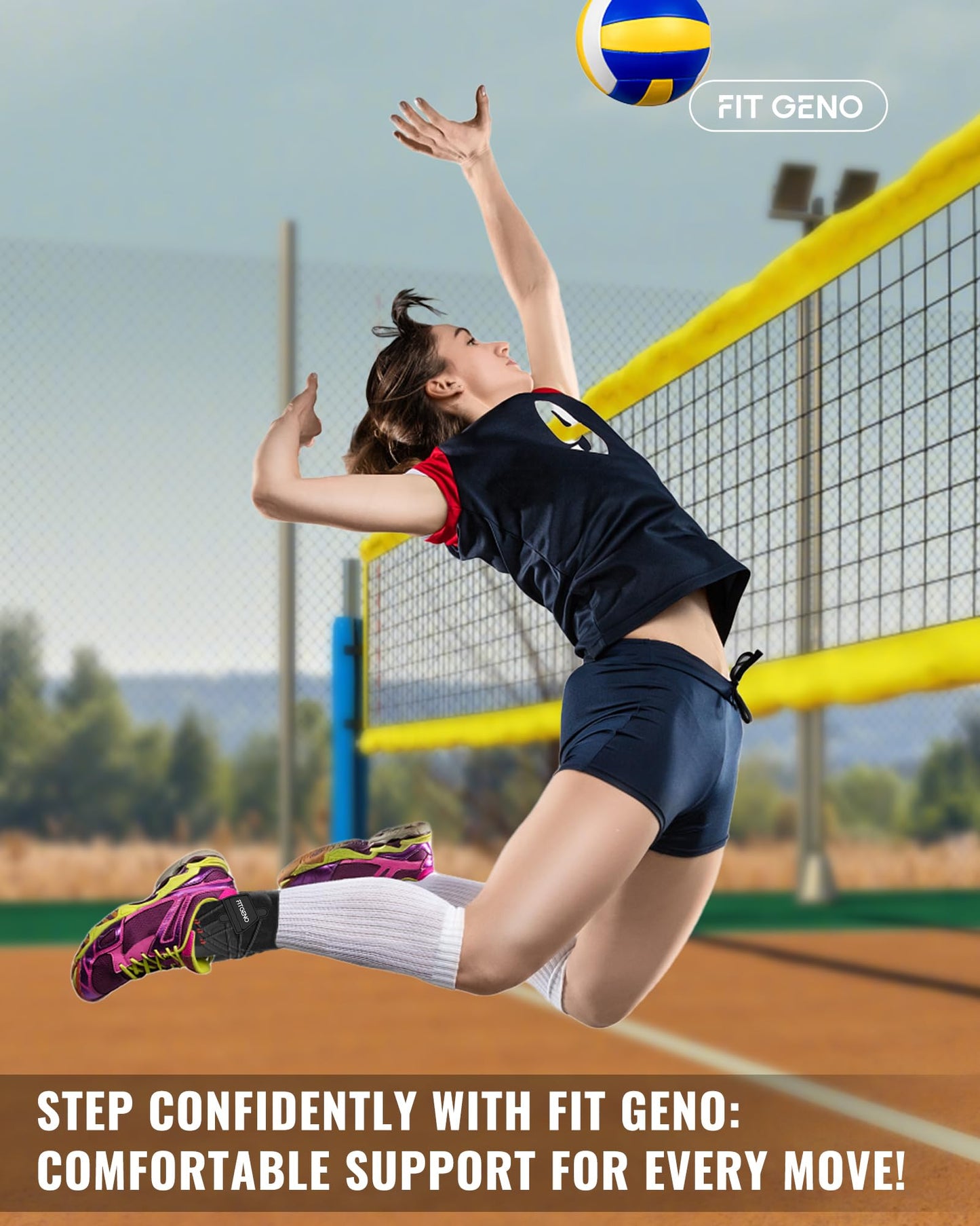 Fit Geno Ankle Brace for Sprained Ankle: Quick Release Ankle Support for Men Women Adjustable Breathable Foot Brace Ankle Stabilizer for Sport Basketball Volleyball Plantar Fasciitis (XL/XXL Right)