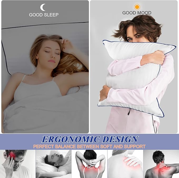 Decorative Throw Pillows Inserts 26x26 for Bed or Couch- Euro Size, Set of 2- Luxury Hotel Quality with Premium Soft & Supportive Down Alternative Filled