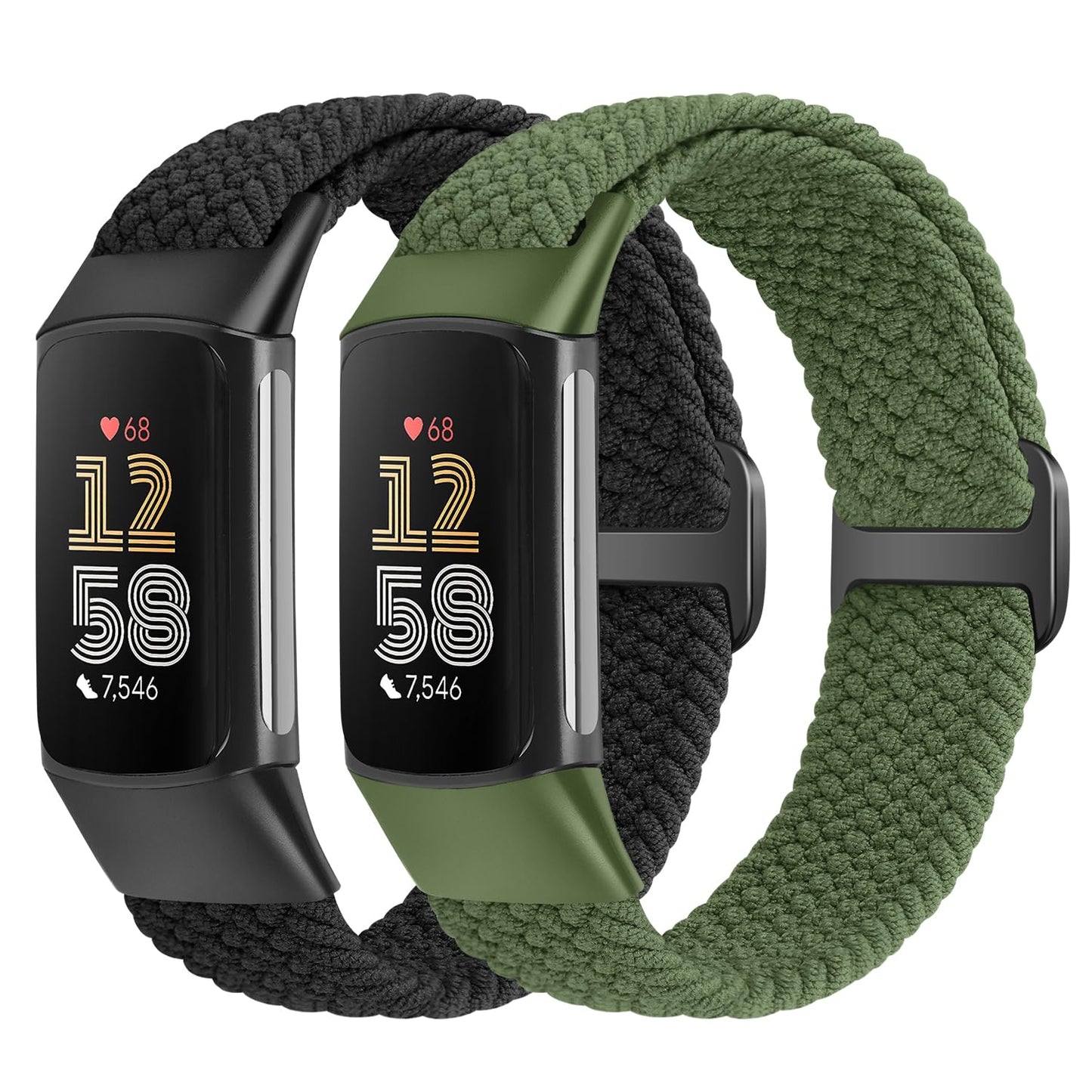 VNDAPT Elastic Braided Bands Compatible with Fitbit Charge 5/Fitbit Charge 6 for Women Men, Breathable Adjustable Stretchy Nylon Loop Sport Replacement Wristbands for Fitbit Charge 6 Charge 5 Straps