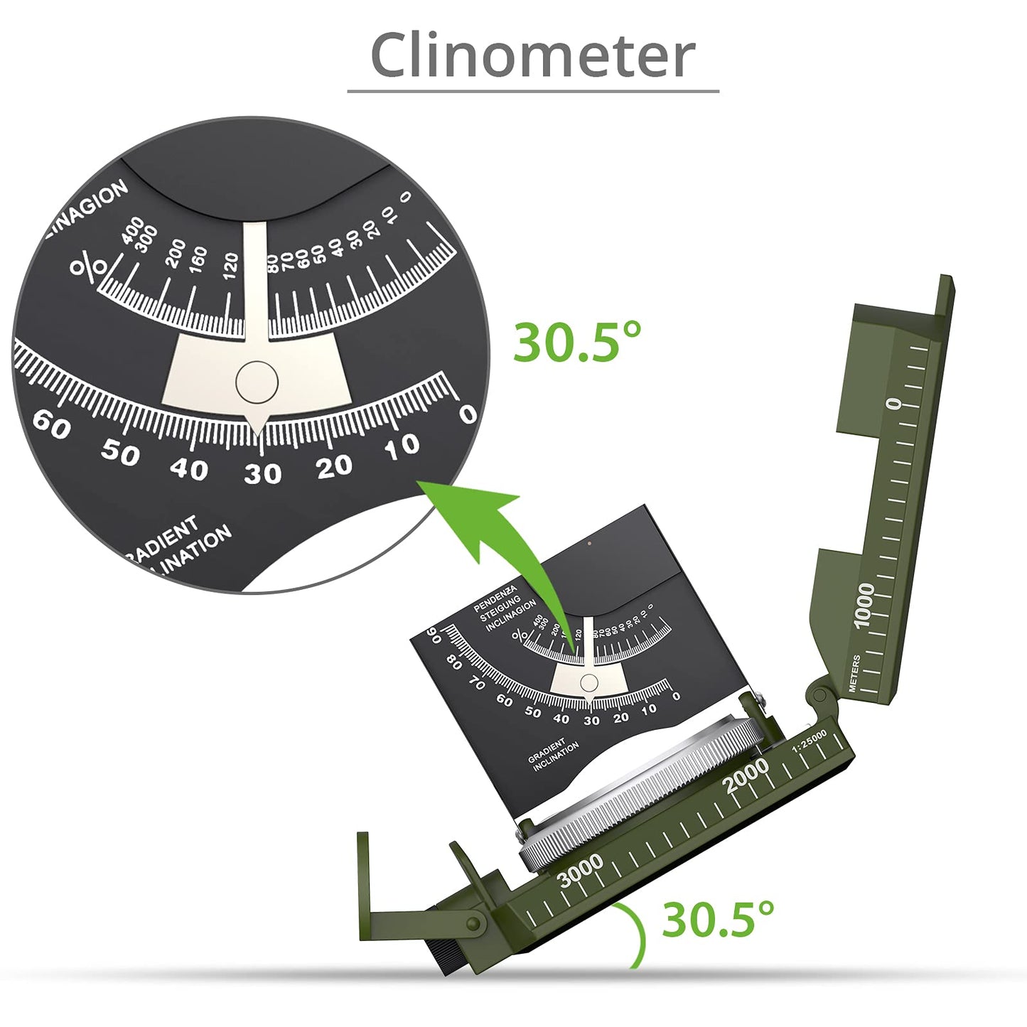 Proster IP65 Hiking Compass Metal Compass - Waterproof Compass Camping Compass with Sighting Clinometer with Carry Bag for Camping Hunting Hiking Geology Activities