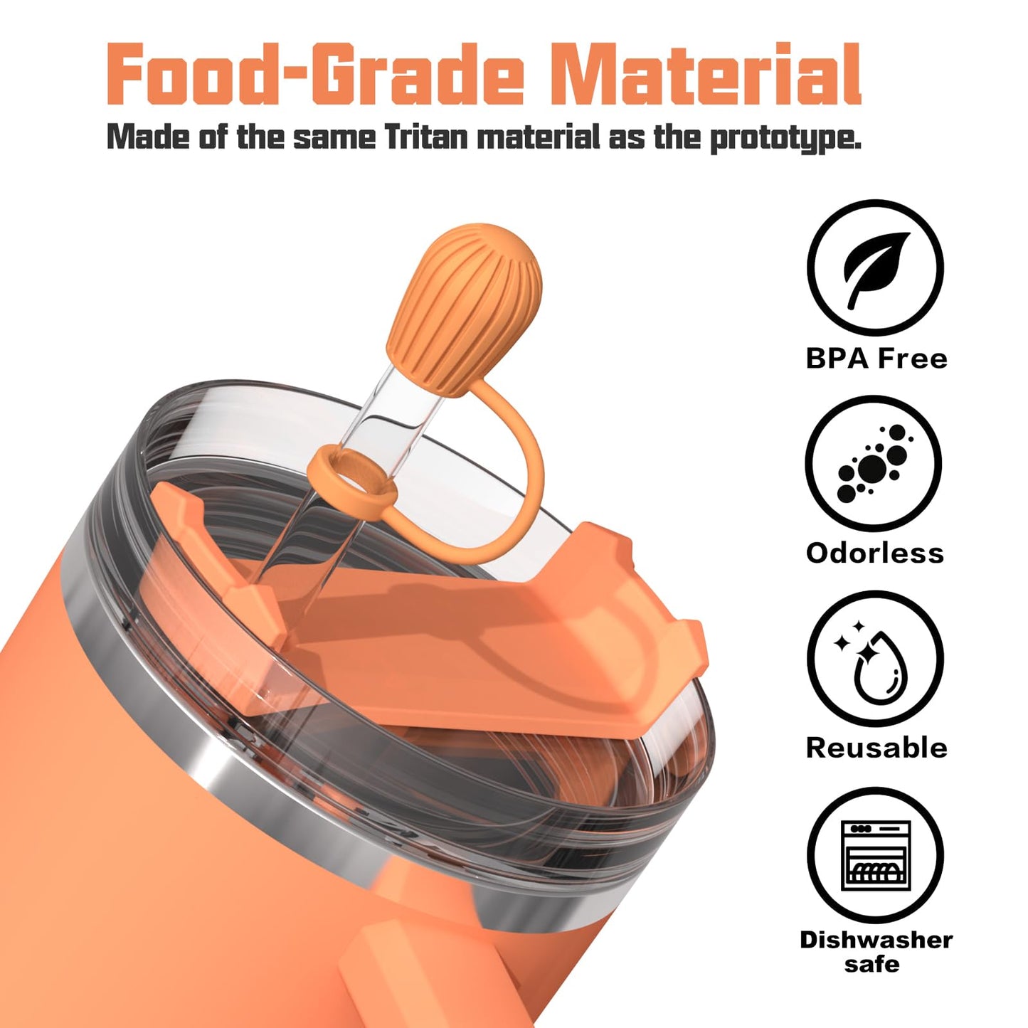 Adjustable Straw Cover for Stanley|Simple Modern|Yeti|Owala|Hydro Flask|Reduce|Maars|Meoky|MaxBase|Beast|Hydrapeak Cup, All Brand of Straw Accessories, Diameter 6mm-12mm, BPA Free, Dishwasher safe