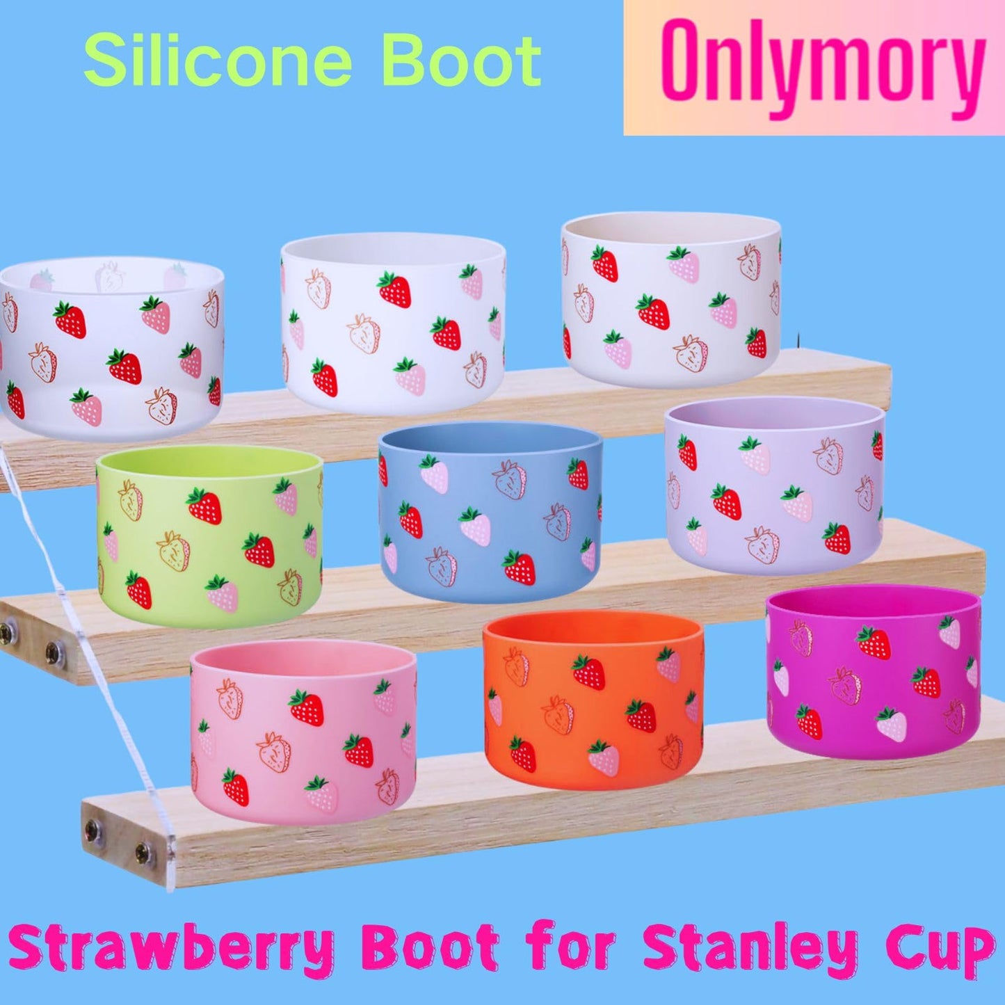 Onlymory Silicone Boots for Stanley Cup 40 30 20 OZ, Protective Bottom Boot for Stanley IceFlow 20OZ 30OZ, Sleeve Cover Protector for Hydroflask 12-24 oz Sports Water Bottle Stanley Cup Accessories