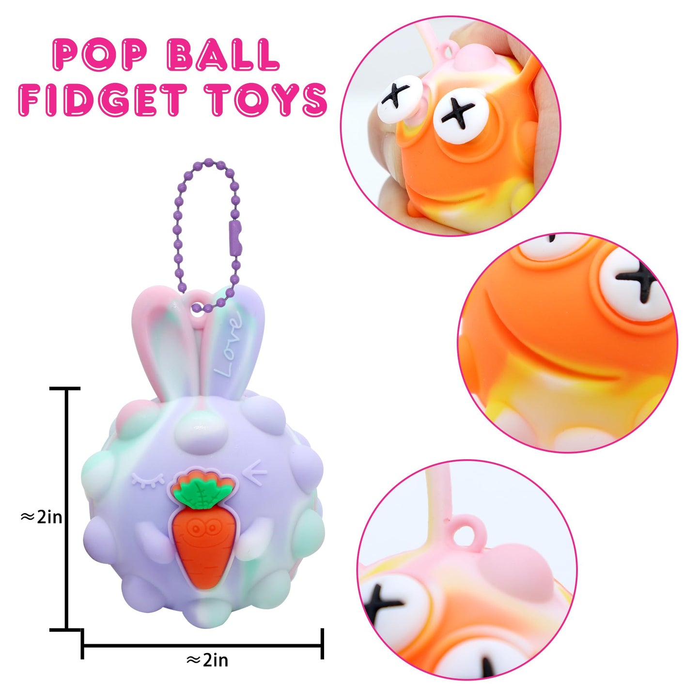 KissFree 18 PACK Animal Pop Balls Party Favors for Kids,3D Pop Balls Fidget Toys,Birthday Gifts for Boys & Girls,Goodie Bag Stuffers,Pinata Stuffers,Carnival Prizes,Treasure Box Toys,Kids Prizes