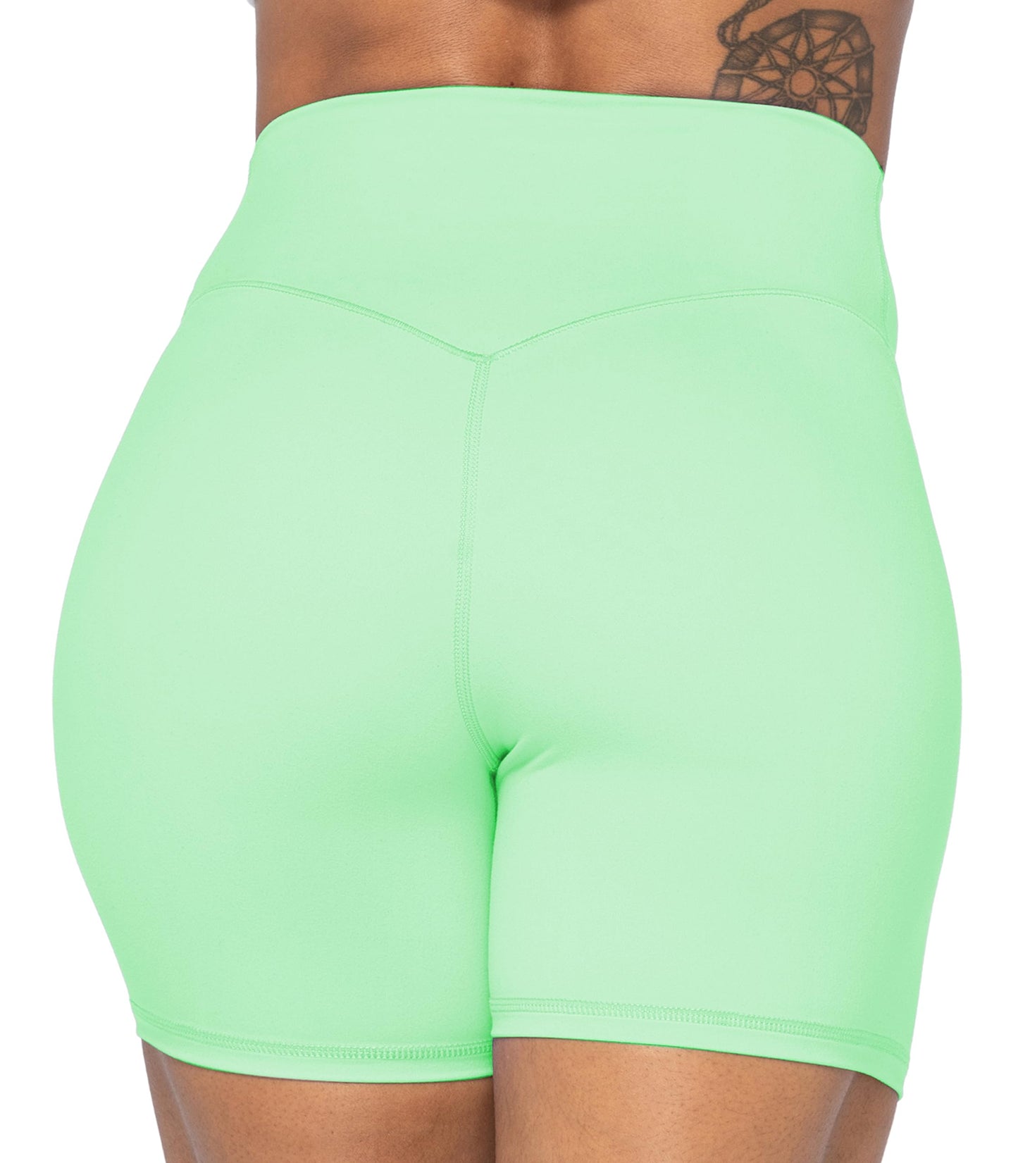Sunzel Women's Biker Shorts in High Waist Tummy Control with No Front Seam 5" Mint Green X-Large