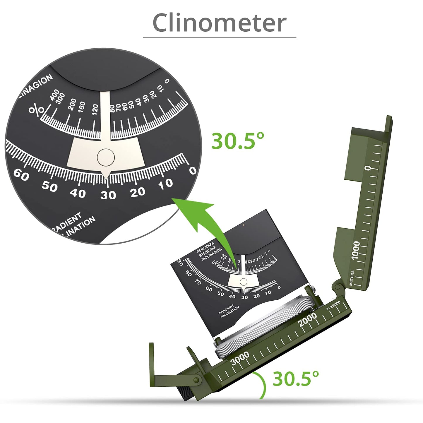 Proster IP65 Hiking Compass Waterproof Compass - Metal Compass Camping Compass with Sighting Clinometer with Carry Bag for Camping Hunting Hiking Geology Activities