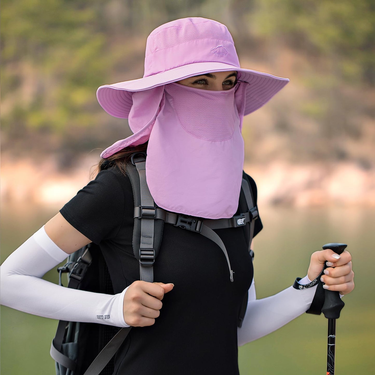 Sun Hats for Men Women Fishing Hat UPF 50+ Breathable Wide Brim Summer UV Protection Hat with Face Cover & Neck Flap