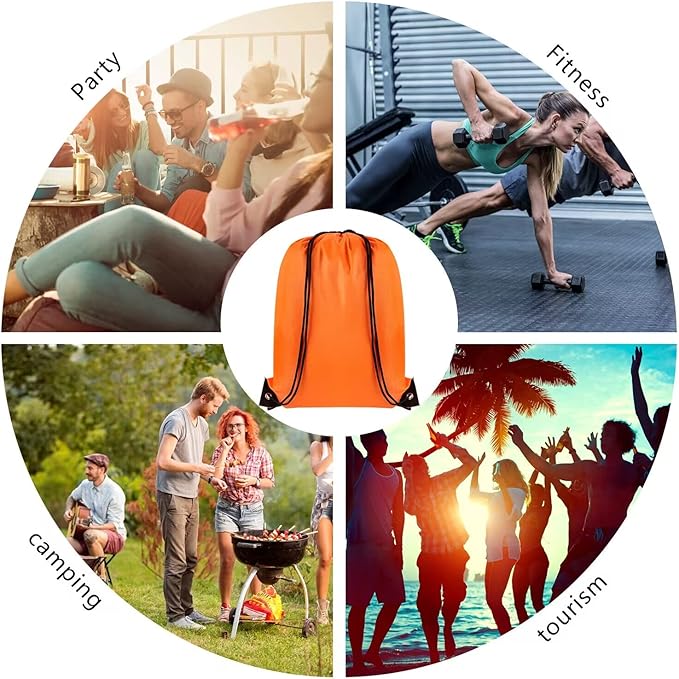 GoodtoU Drawstring Bag 12 Pack Drawsting Backpack Bags Bulk Draw String Sport Bag for Gym Party Trip 4 Color