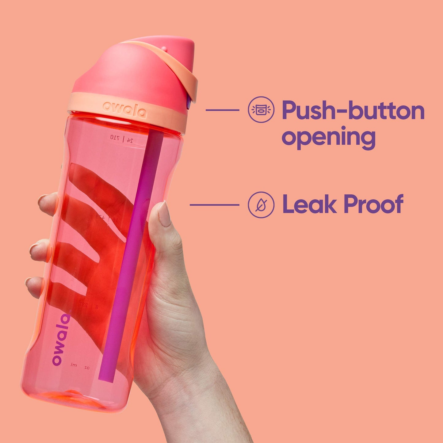 Owala FreeSip Clear Tritan Plastic Water Bottle, 25 Oz, Shy Marshmallow & FreeSip Insulated Stainless Steel Water Bottle with Straw for Sports and Travel, BPA-Free, 24-oz, Shy Marshmallow