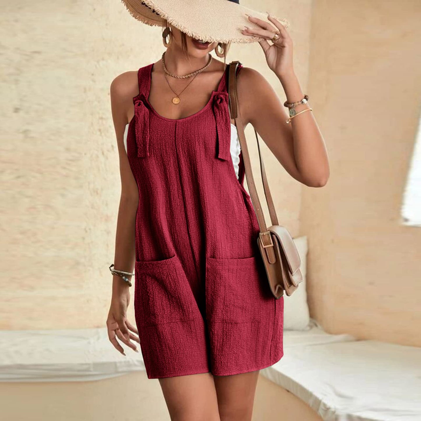Generic Women Overalls Shorts Womens Rompers And Jumpsuits Comfy Airplane Outfit Women Swimsuit Coverup for Women Romper Womens Short Rompers Tshirt Rompers for Women My Orders, Large, 01 Wine