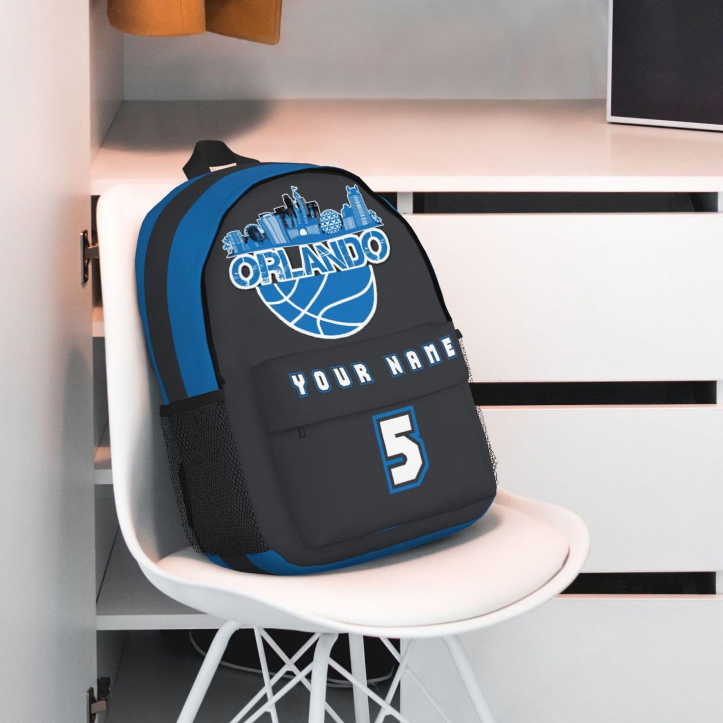 Jvpprds Orlando Custom Backpack for Boys Personalized Schoolbag Customized Bag with Name Numbers Fans Gifts