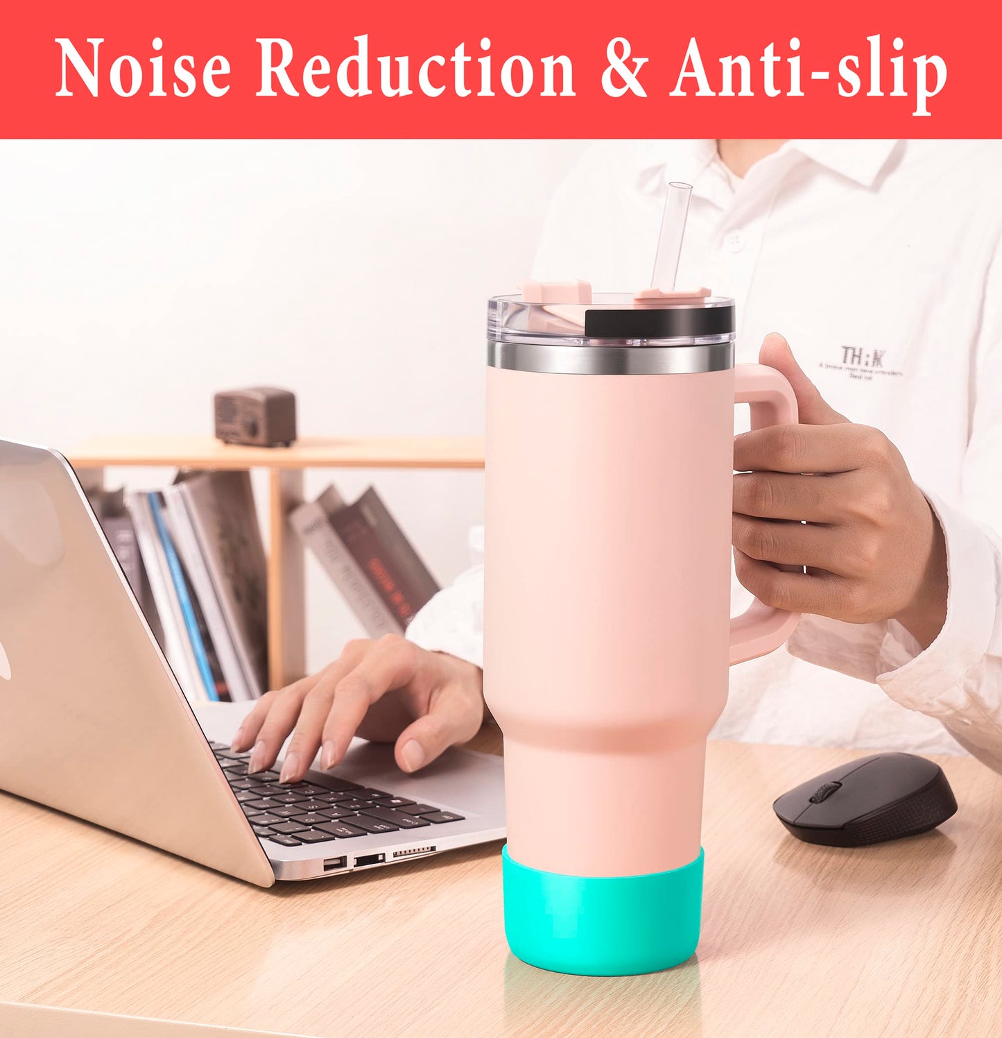KTKUDY 2Pcs Silicone Boot for Stanley Quencher Tumbler H2.0 30 oz 40 oz & IceFlow 20 oz 30 oz & intended for Hydro Flask Water Bottle 12-24 oz - Protective Cup Bottom Accessories Fits Stanley Cup
