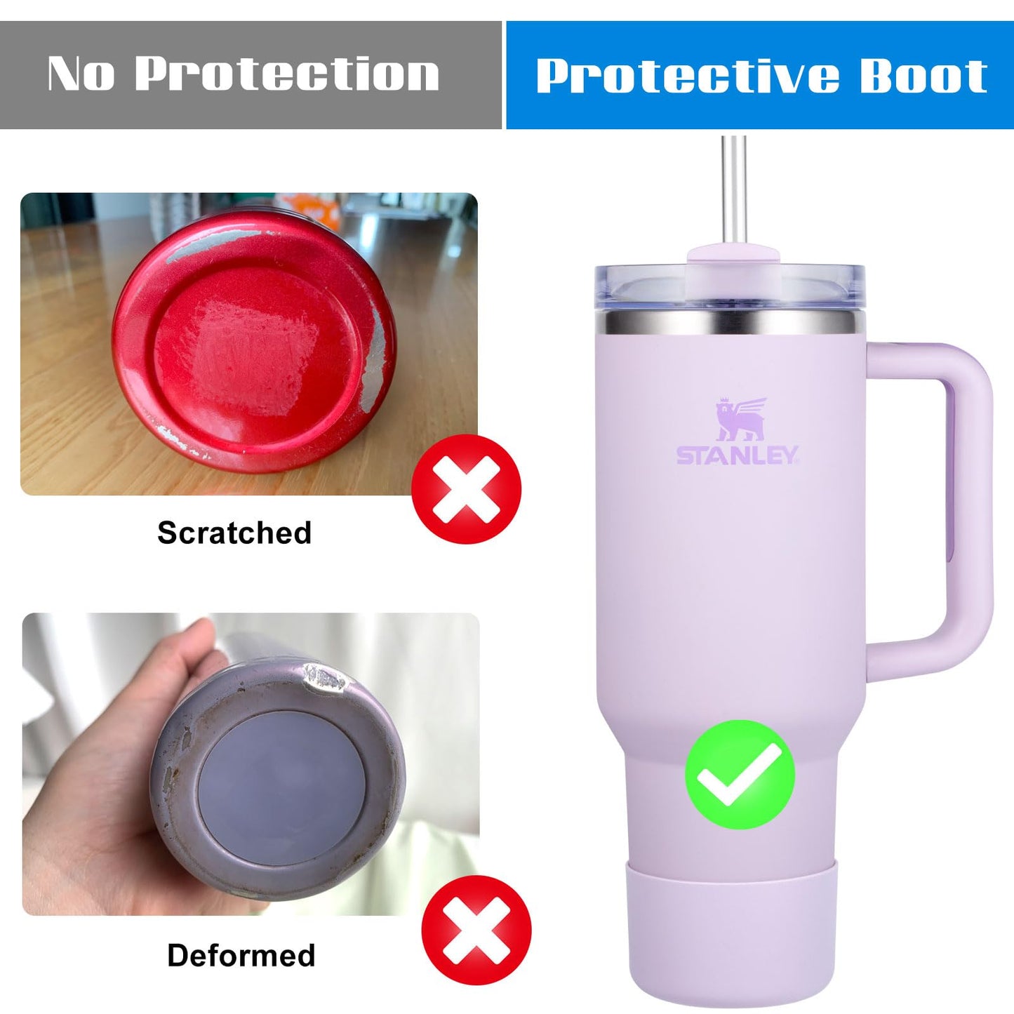 DBIW Boot for Hydro Flask 12-24OZ Water Bottle/Stanley Tumbler 40OZ, Bottom Boots for Hydroflask Sports Water Bottles, Silicone Bottom Cover Sleeve (Orchid, Fits Stanley Cups + Hydro 12-24 oz)
