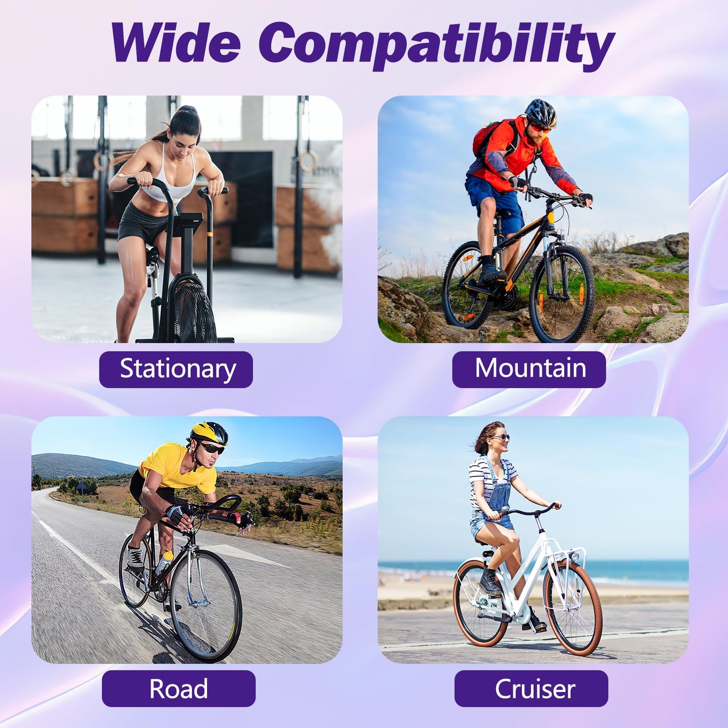 Zacro Bike Seat Cushion, Comfortable Gel Padded Bike Seat Cover, Adjustable Bicycle Cover for Men & Women, Compatible with Stationary Exercise, Mountain and Road Bicycle Seats