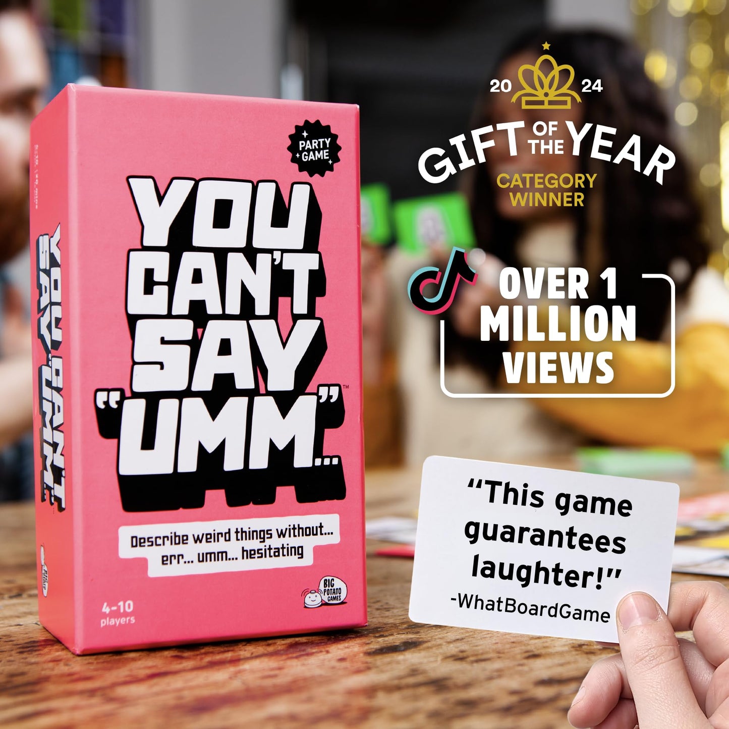 You Can't Say UMM: A Party Game for Family and Adults, Fast-Paced Family Word Game, Must Have for Game Night, Bonus Content Included