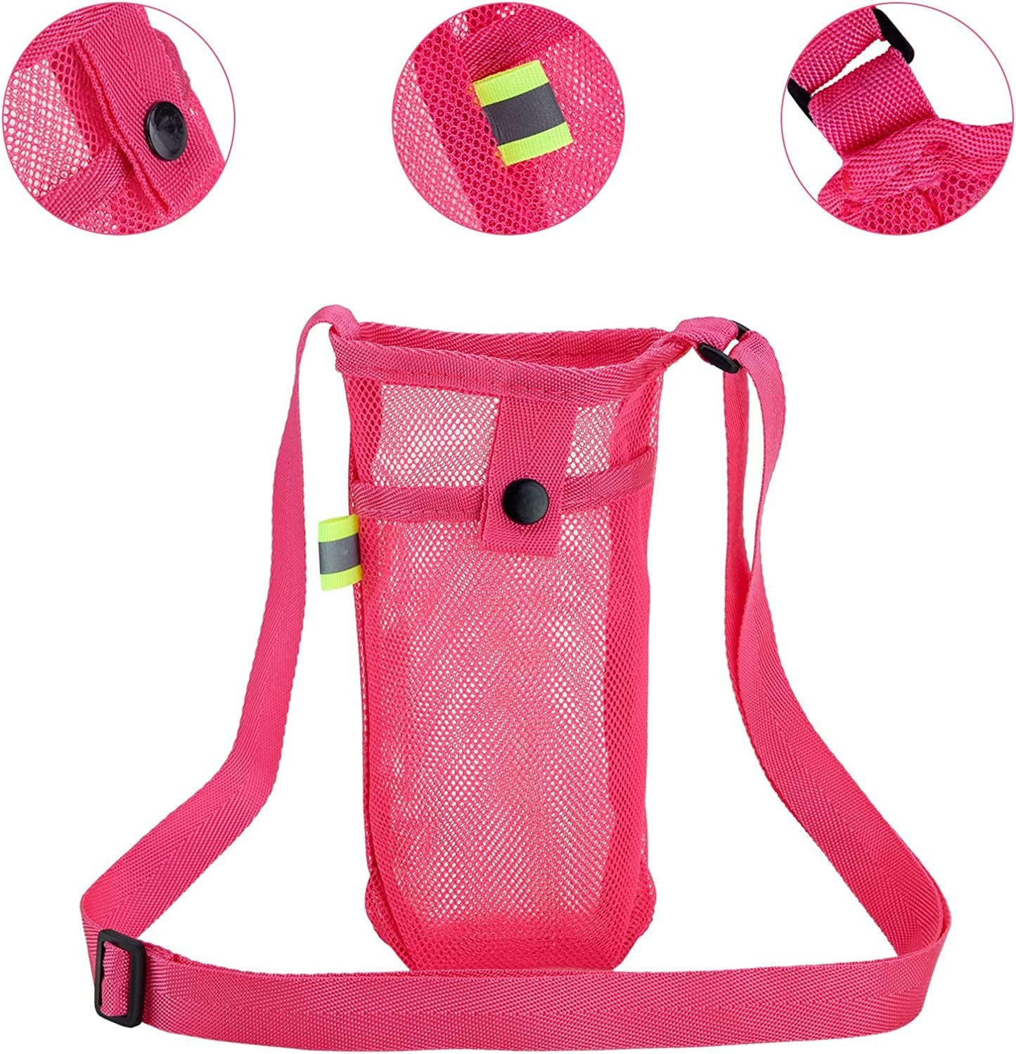 Tainehs Water Bottle Holder Water Bottle Carrier with Adjustable Shoulder Strap Beach Bottle Bag Water Bottle Sling Dog Water Bottle Sleeve for Sports Camping Walking Gym Hiking Orange/Rose Pink