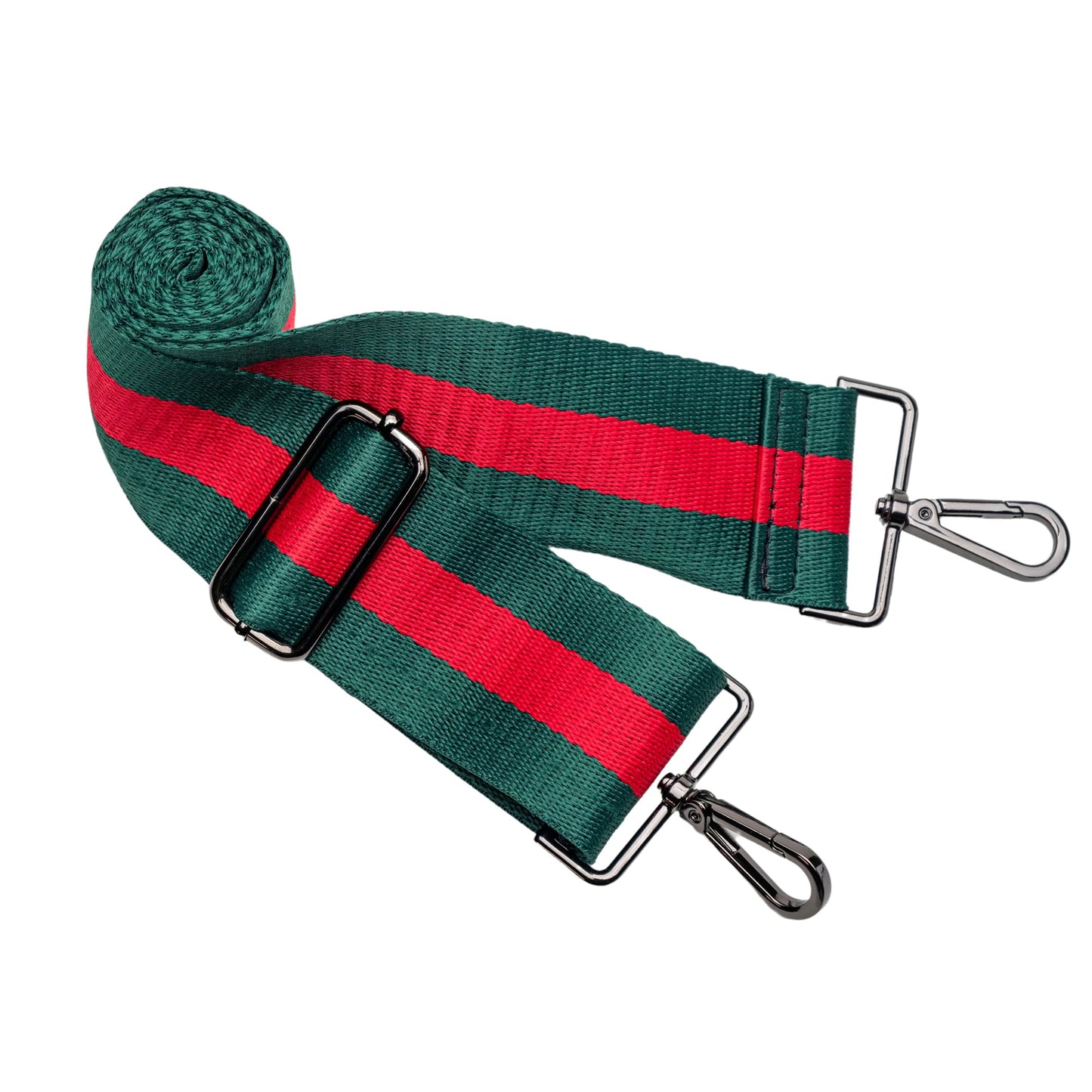 WanderFull Original Crossbody HydroBag | Quilted Water Bottle Carrier | Puffer Tote Tumbler Holder w/Pockets for Phone & Accessories | Carry Travel Essentials (Matte Black/Red&Green Striped Strap)