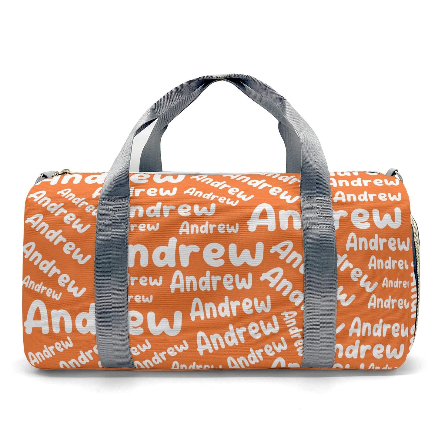 Personalized Sports Gym Bag Weekender Overnight Bags Orange Customized Travel Duffel Bag with Name Waterproof Luggage Bag for Women