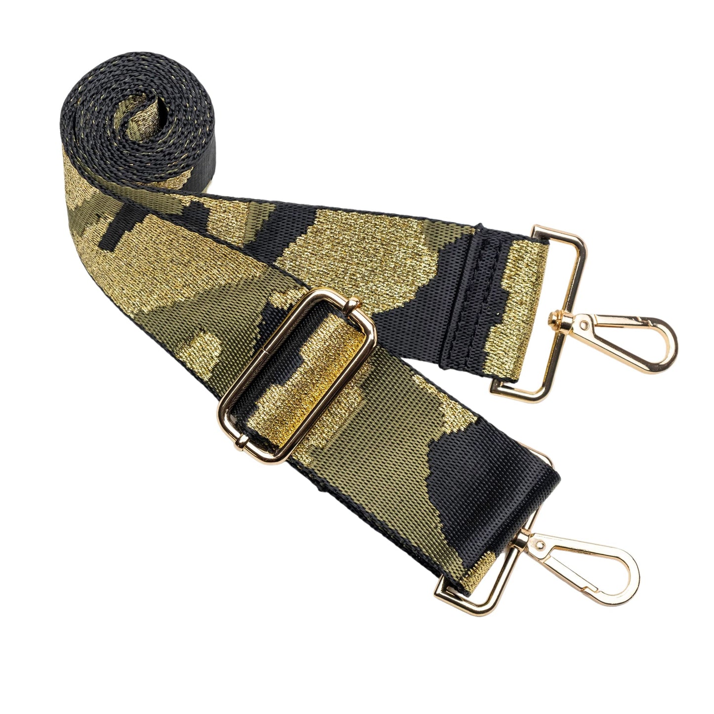 WanderFull Original Crossbody HydroBag | Quilted Water Bottle Carrier | Puffer Tote Tumbler Holder with Pockets for Phone & Accessories | Carry Travel Essentials (Army Green&Gold/Camouflage Strap)