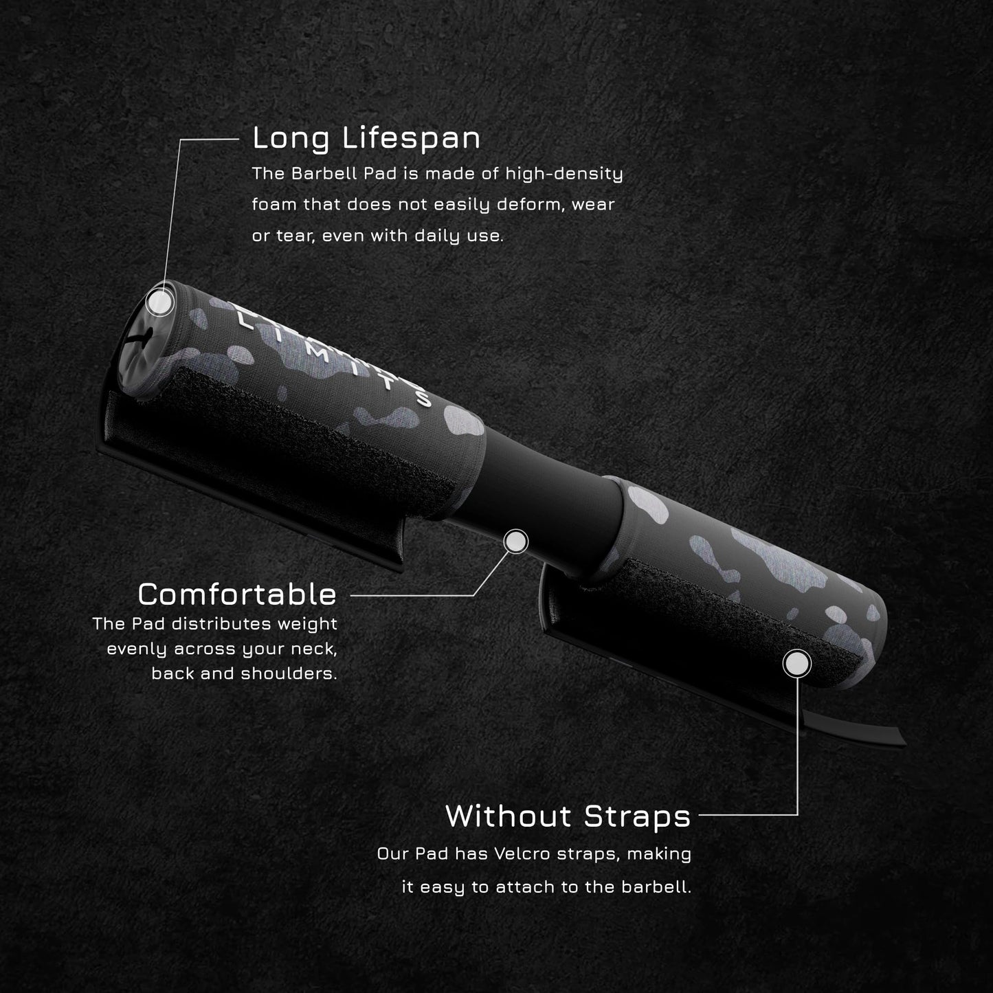 BREAKING LIMITS Barbell Pad for Hip Thrust - Squat Bar Pad for Neck - Bar Cushion Weightlifting Hip Thrusts - Almohadilla para Barra Gym - Smith Machine Pad β Bar Cover for Hip Thrust (Camo)
