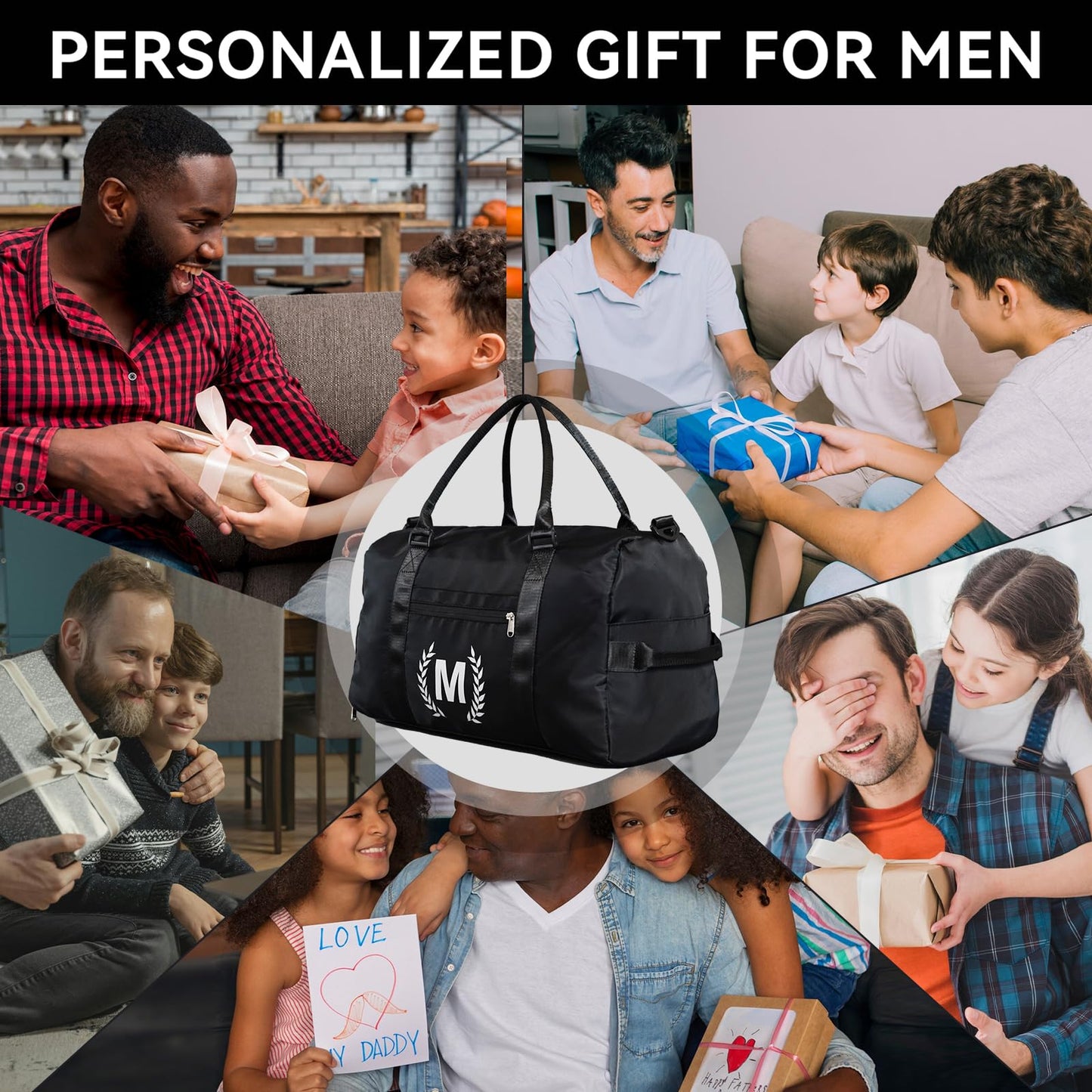 Gym Bag for Women & Men, Fitness Workout Sports Travel Duffle Bag with Wet Pocket & Shoes Compartment, Great Present for Gym Lovers