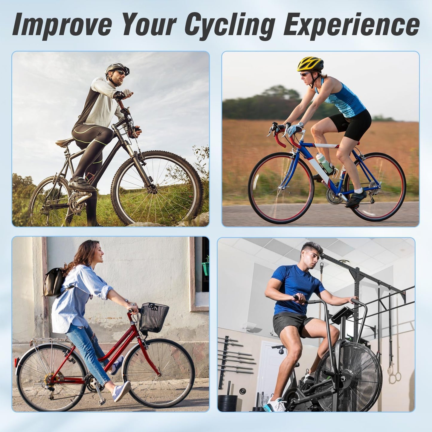 Zacro Bike Seat Cushion - Gel Padded Bike Seat Cover for Men & Women Comfort, Adjustable Velco Secure Bicycle Cushion, Upgraded Installation Fit with Peloton, Indoor & Outdoor Bicycle Saddle(11"x7")