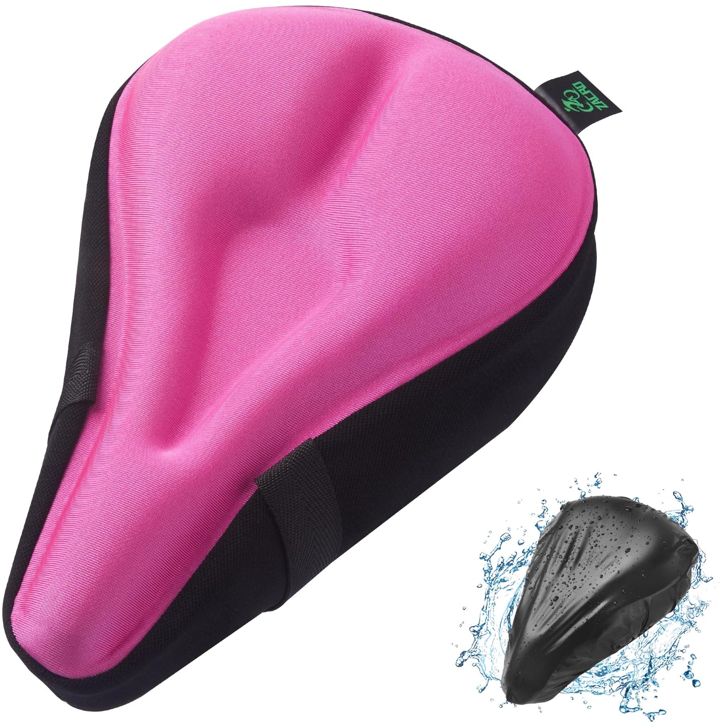 Zacro Bike Seat Cushion, Comfortable Gel Padded Bike Seat Cover, Adjustable Bicycle Cover for Men & Women, Compatible with Stationary Exercise, Mountain and Road Bicycle Seats