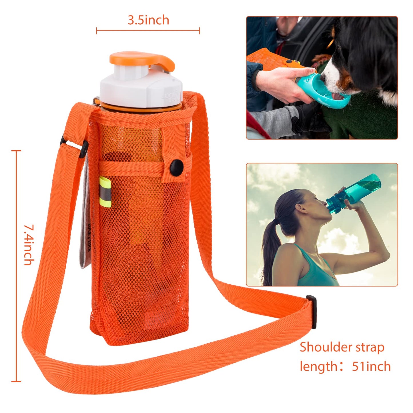 Tainehs Water Bottle Holder Water Bottle Carrier with Adjustable Shoulder Strap Beach Bottle Bag Water Bottle Sling Dog Water Bottle Sleeve for Sports Gym Hiking Camping Walking Travel Essentials