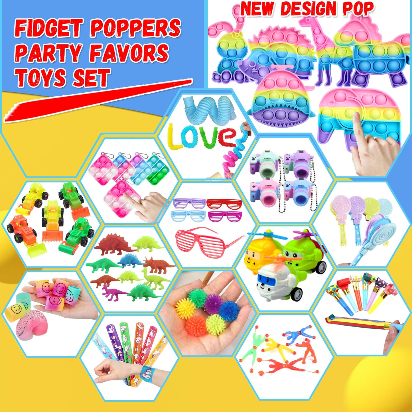 1000+ PCS Party Favors for Kids,Fidget Toys Pack,Christmas Stocking Stuffers,, Birthday Gift, Treasure Box,Goodie Bag Stuffers, Carnival Prizes, Toys Filler Sensory Toy for Classrooom