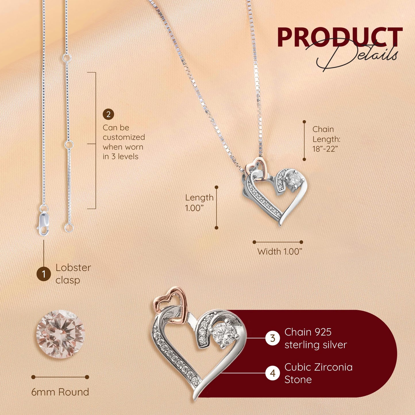 Soulmate Gift Necklace From Fiance, "You Are My Life, My Love, And My Best Friend" Necklace, Wife Gift, Christmas Birthday Gift For Girlfriend with Luxury Gift Box and Meaning Message Card (Heart Love with LED Box, You Are Special To Me)