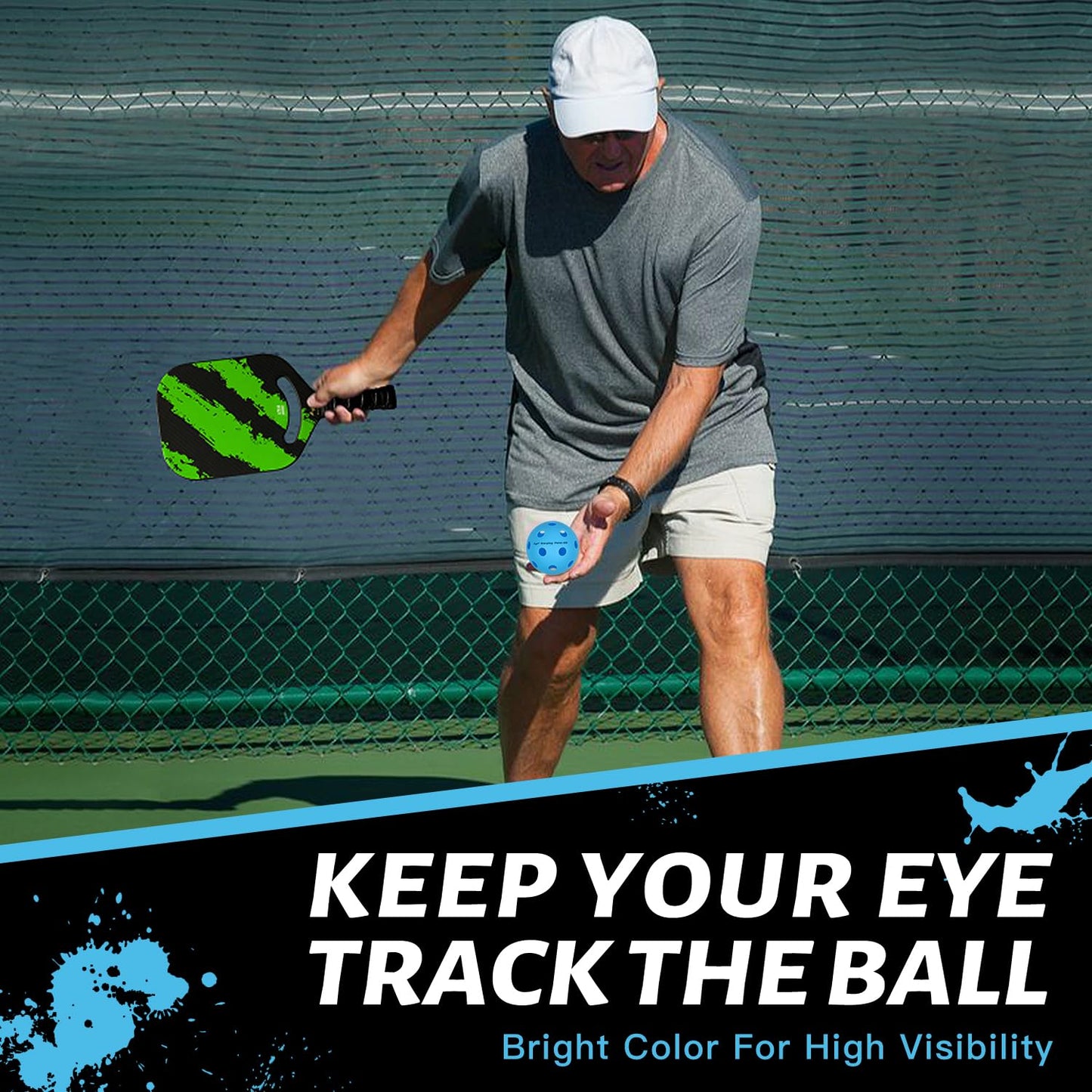 Warping Point Indoor Pickleball Balls, 4 Pack 26 Holes Blue PickleBalls with Mesh Bag, Meet USAPA Specifications, High Bounce Durable Practice Pickle Ball for Beginners Intermediate Player