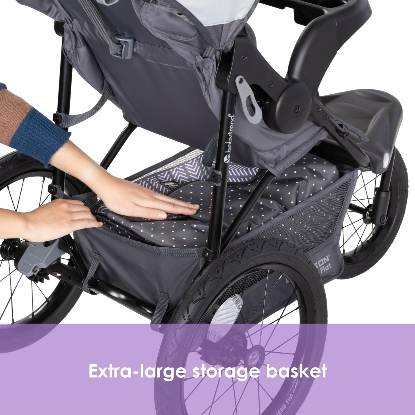 Baby Trend Expedition® Zero Flat Jogger with LED Lights, Dash Grey