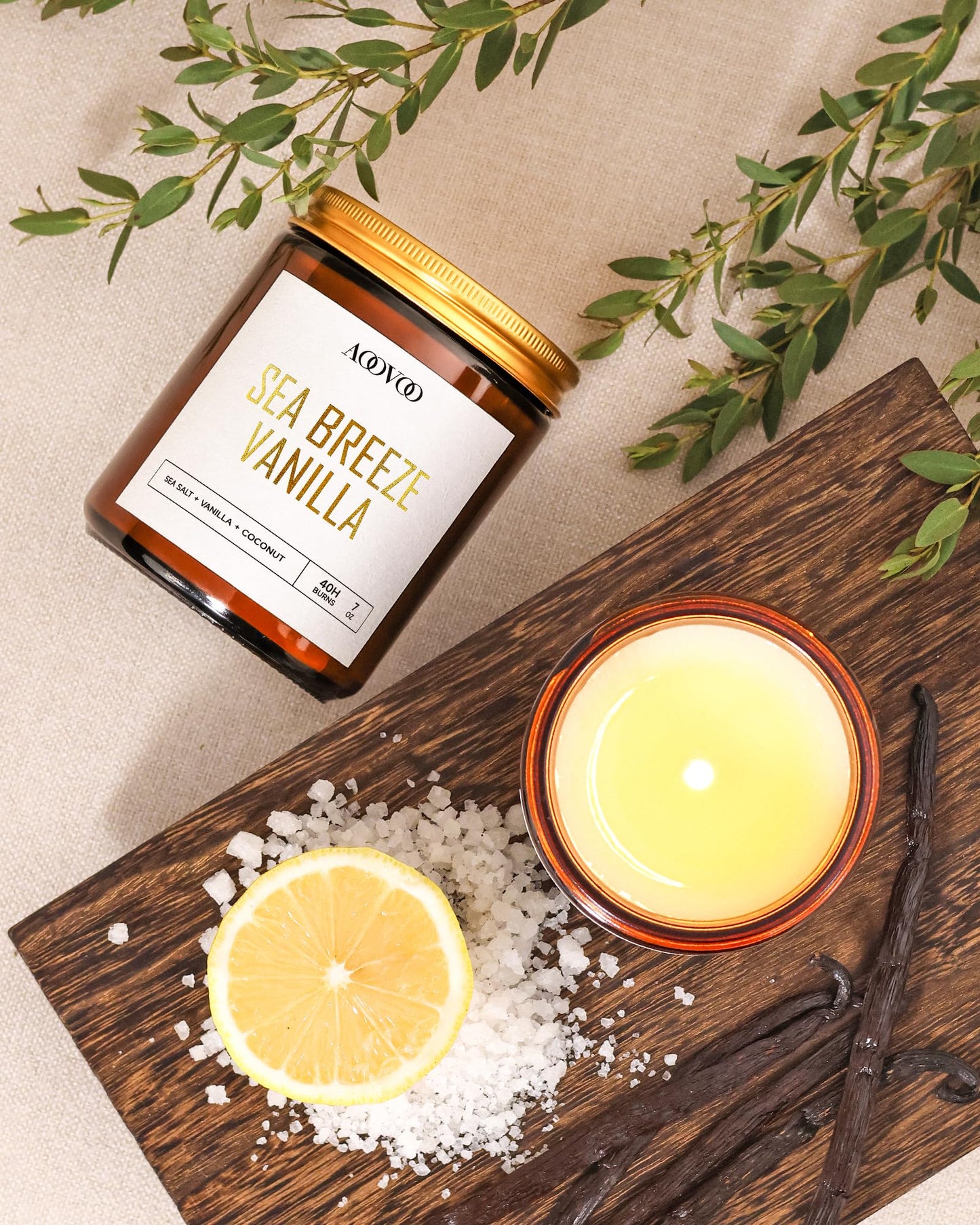 AOOVOO Candles Set - 6PC Scented Candles, Soy Candle, Aromatherapy Candle, Soy Wax Candle, Candle for Home Scented, Lavender/Vanilla/Eucalyptus/Sage/Jasmine/Sandalwood