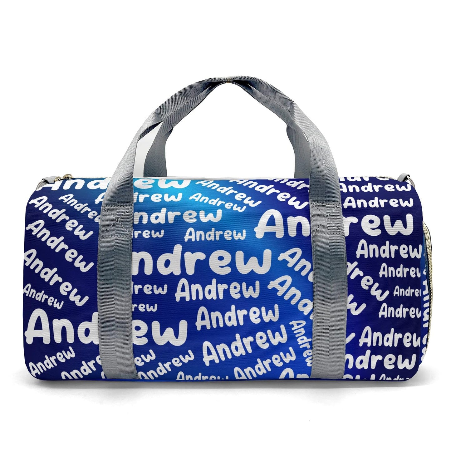 Personalized Sports Gym Bag Weekender Overnight Bags Blue Gradient Customized Travel Duffel Bag with Name Waterproof Luggage Bag for Women